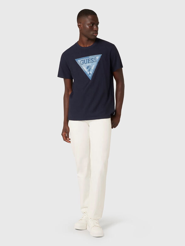 T-shirt with denim logo accent - 2