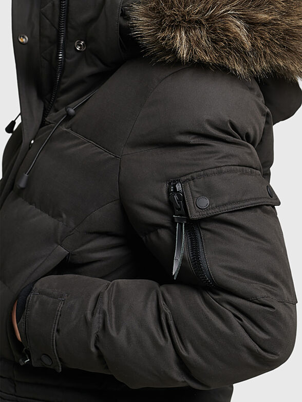 Beige parka with hood - 4