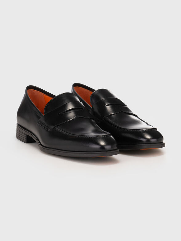 Black calf leather loafers - 1