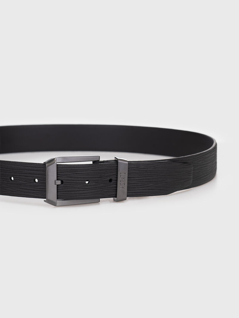 Textured leather belt  - 2