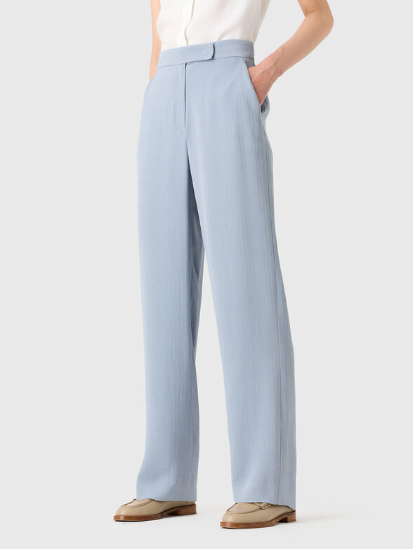 Straight cut trousers in light blue - 0