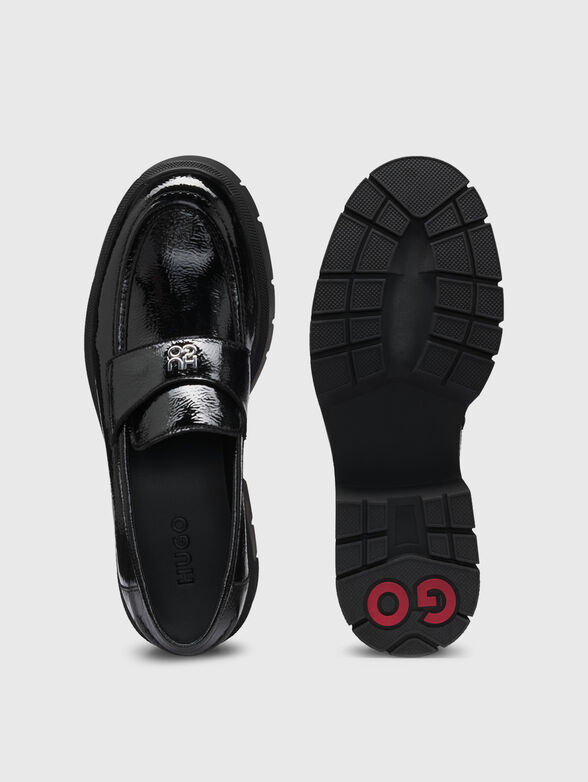Leather loafers with logo - 3