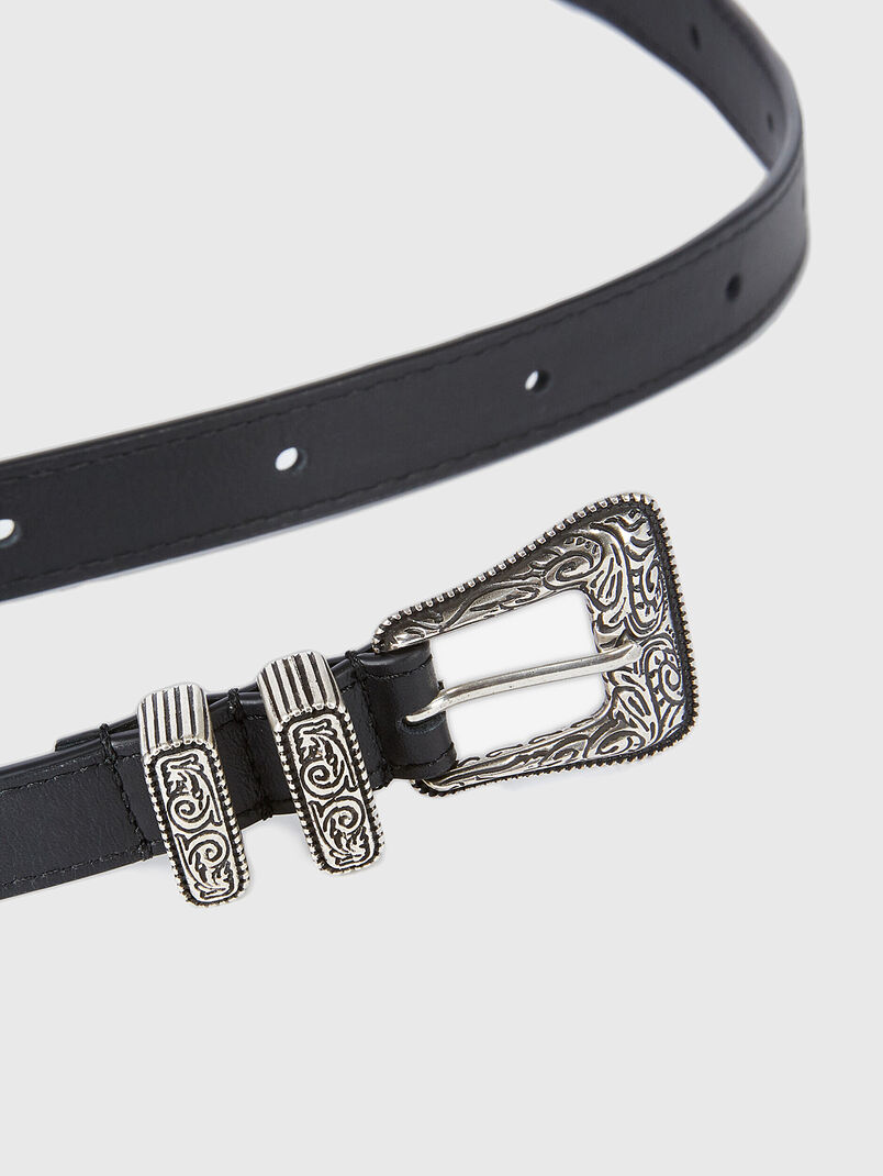 Black leather belt  - 3