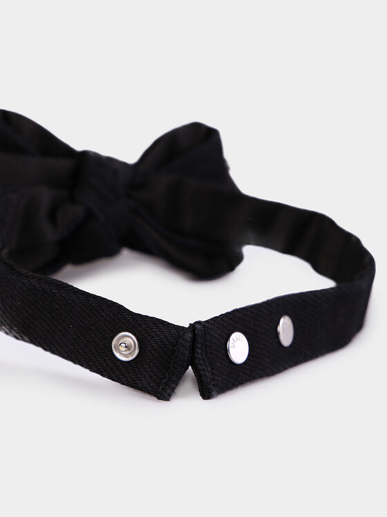 Black denim bow tie - 1