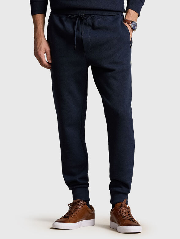 Navy logo sweatpants - 0