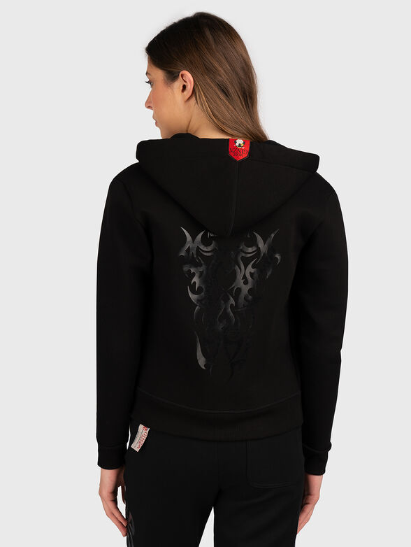 Black sweatshirt with contrast print  - 2