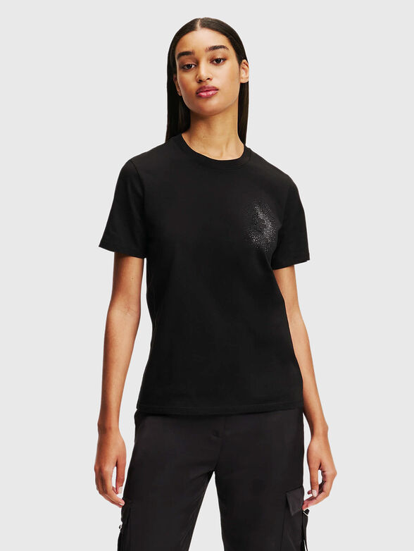 T-shirt with rhinestone logo - 1