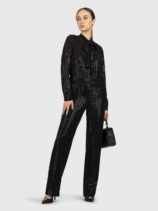 Jumpsuit with appliquéd sequins
