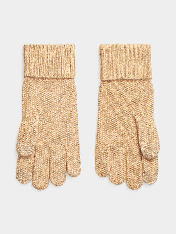 Knitted gloves with logo - 1