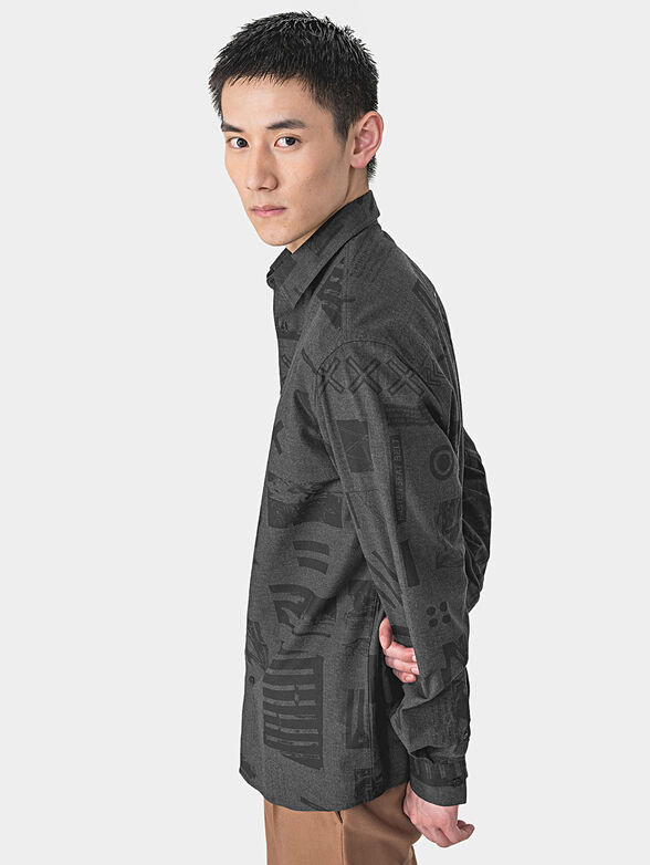 Grey cotton oversize shirt - 3