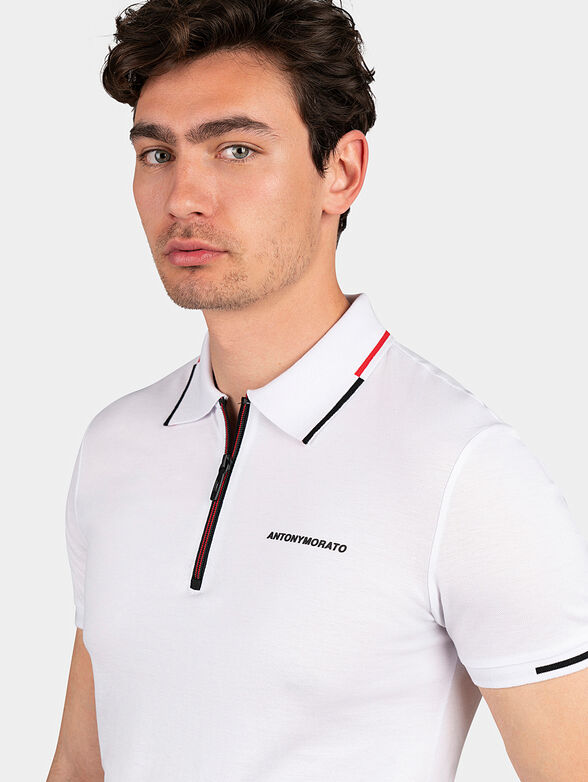 Cotton polo shirt with logo - 4