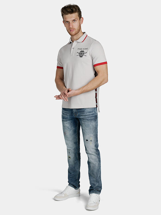 Polo-shirt in grey with contrasting elements - 1