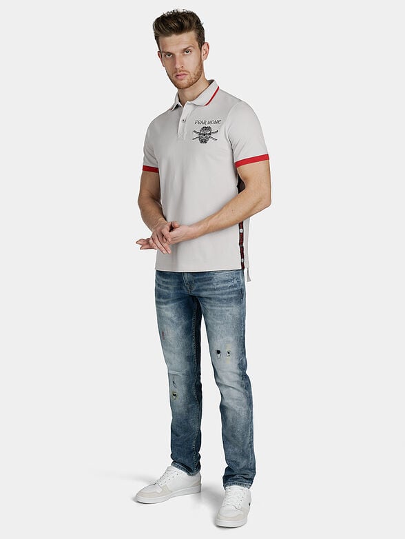 Polo-shirt in grey with contrasting elements - 1