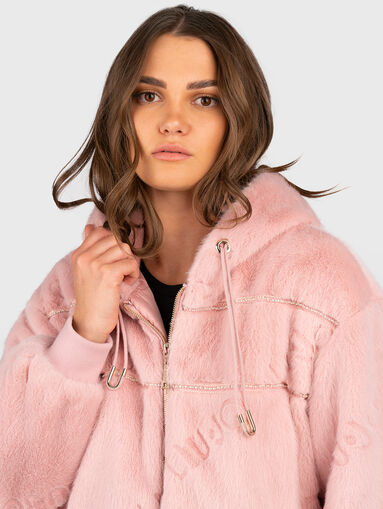 Hooded faux fur jacket  - 5