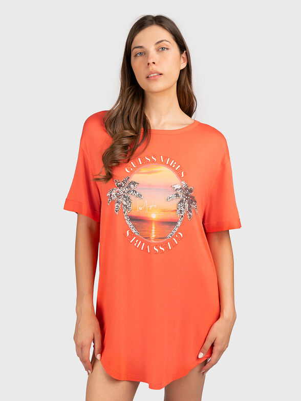 T-shirt dress in black - 1