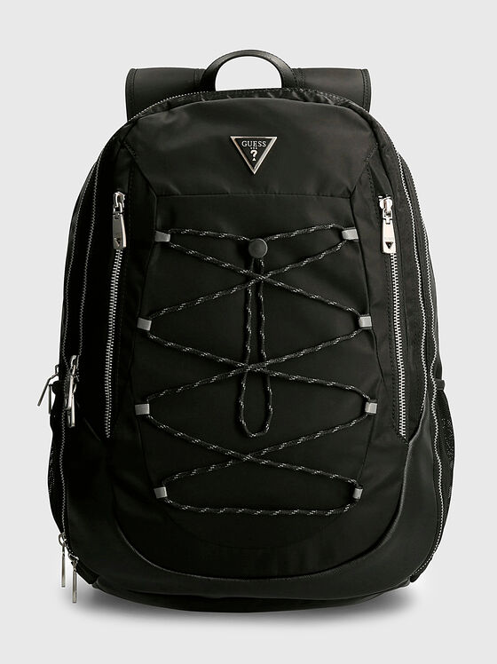 Black backpack with a triangular logo - 1