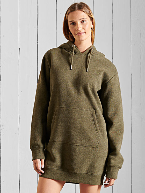 Hooded dress with embroidered logo detail - 1