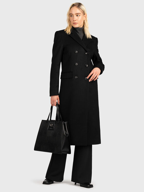 Double-breasted wool coat - 1