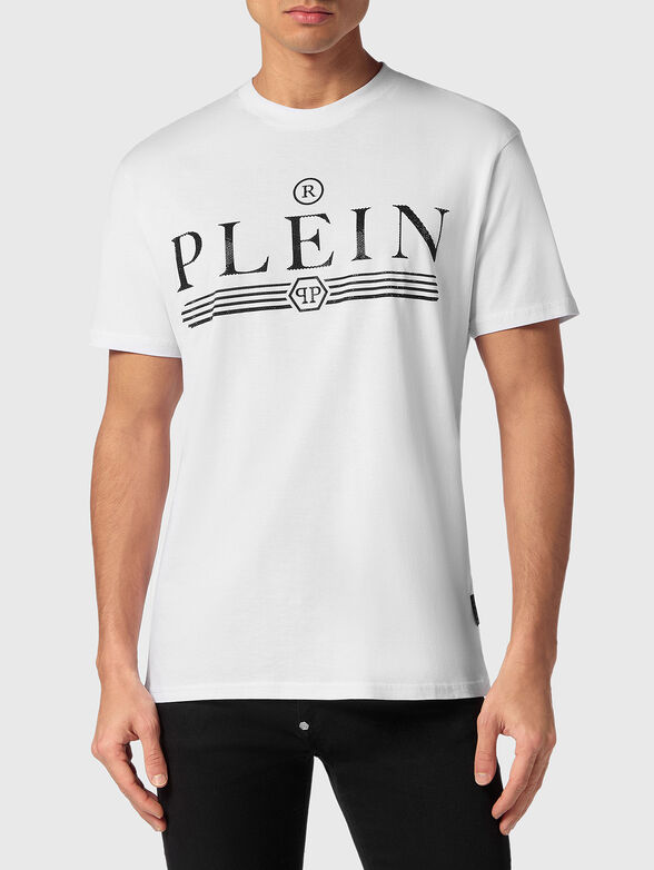 White T-shirt with rhinestones - 0